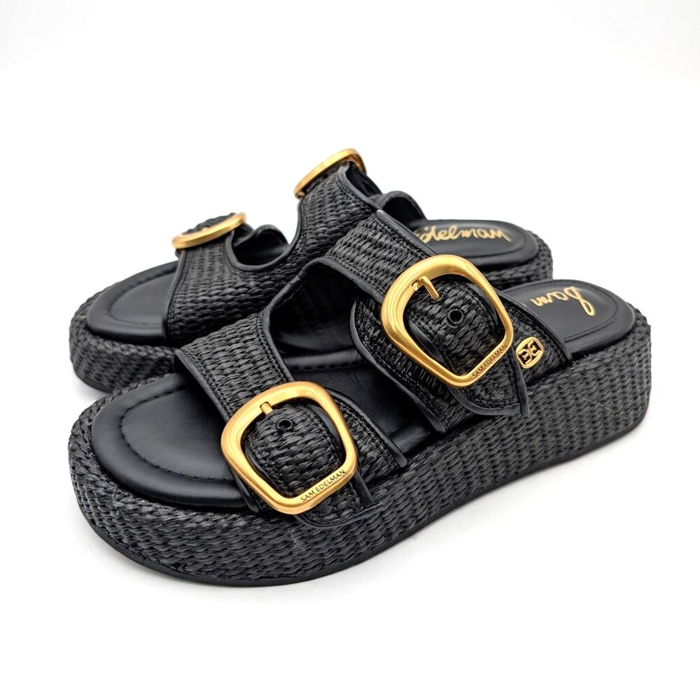 Sam Edelman Nerissa Platform Slide Sandals Women's Black Size US6M EU36
